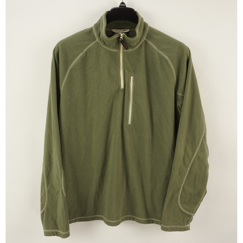 Rail Riders Performance 1/4 Zip Fleece Hiking Pullover Sweater Men's XL Green